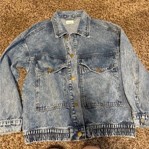 Blue Denim Jacket with Gold Buttons